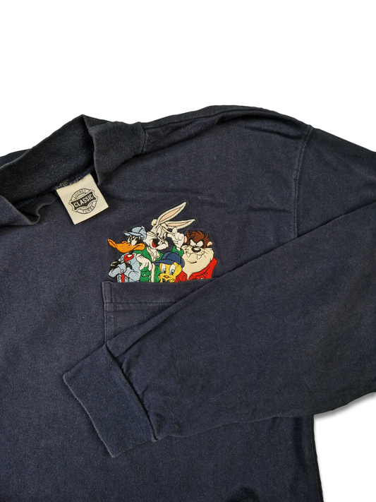 Rare! Vintage Looney Tunes Rollkragen Sweater 1994 Marine L