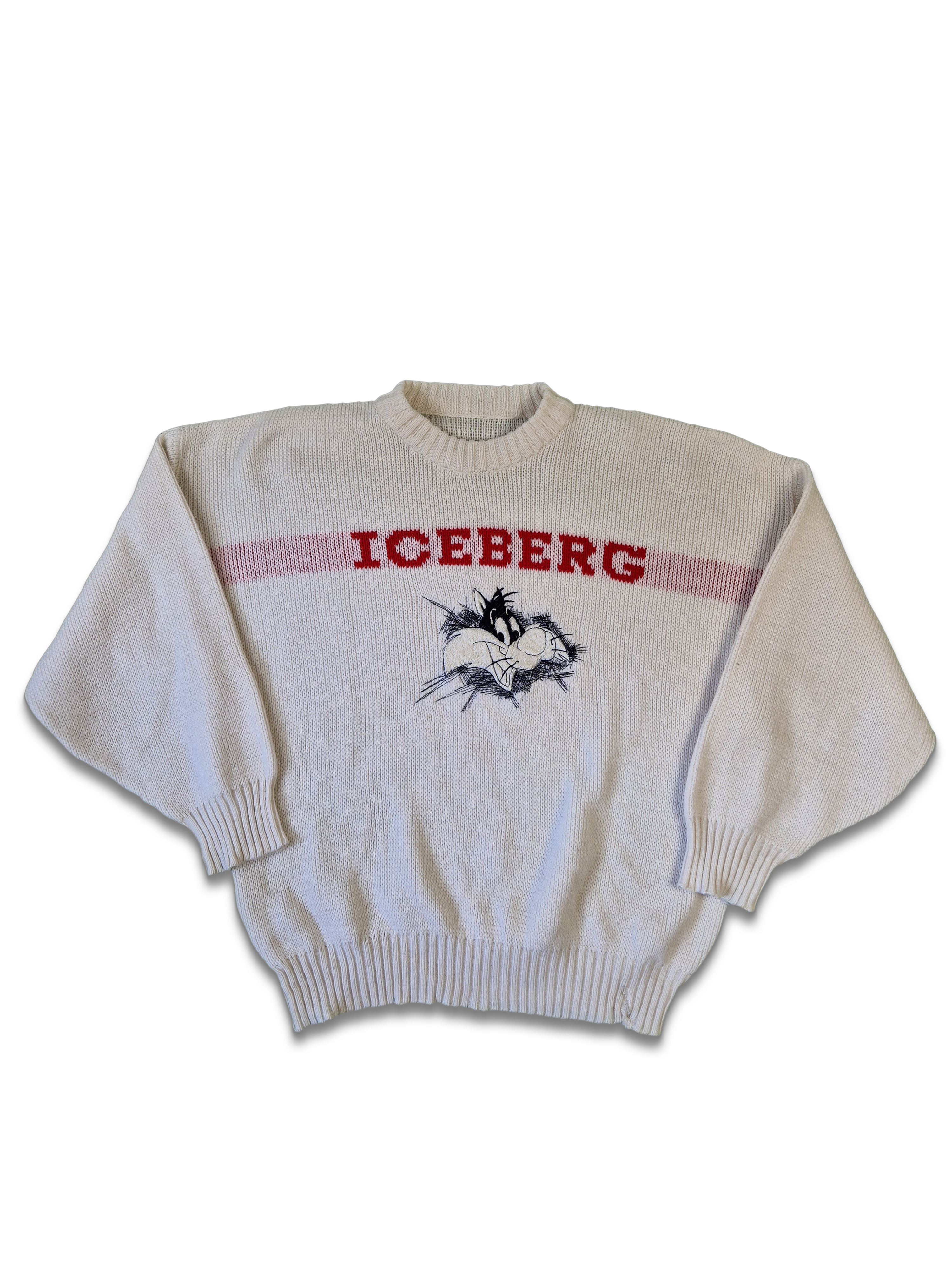 Rare! Vintage Iceberg Strickpullover Sylvester Looney Tunes S-M - RareRags