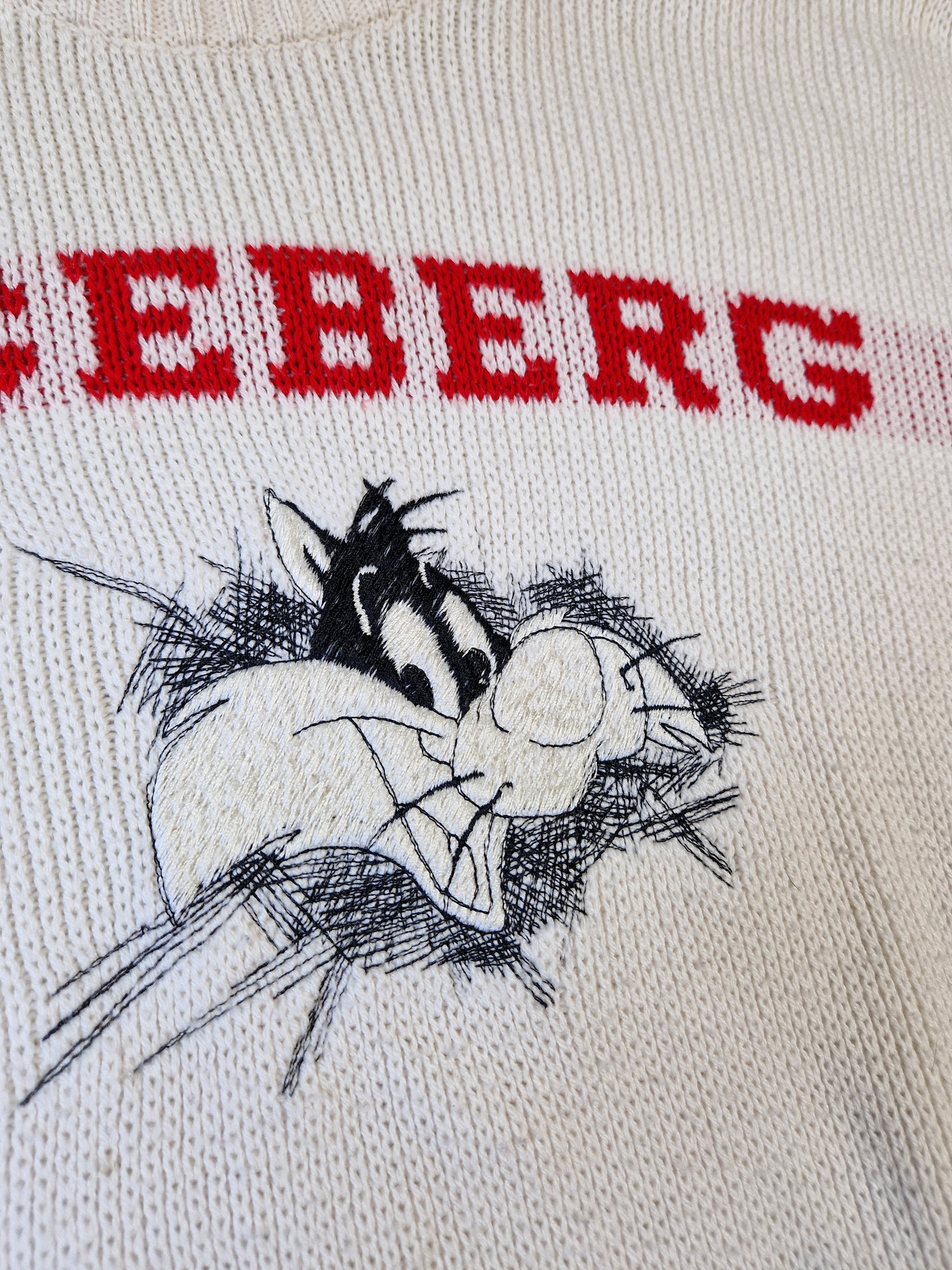 Rare! Vintage Iceberg Strickpullover Sylvester Looney Tunes S-M - RareRags