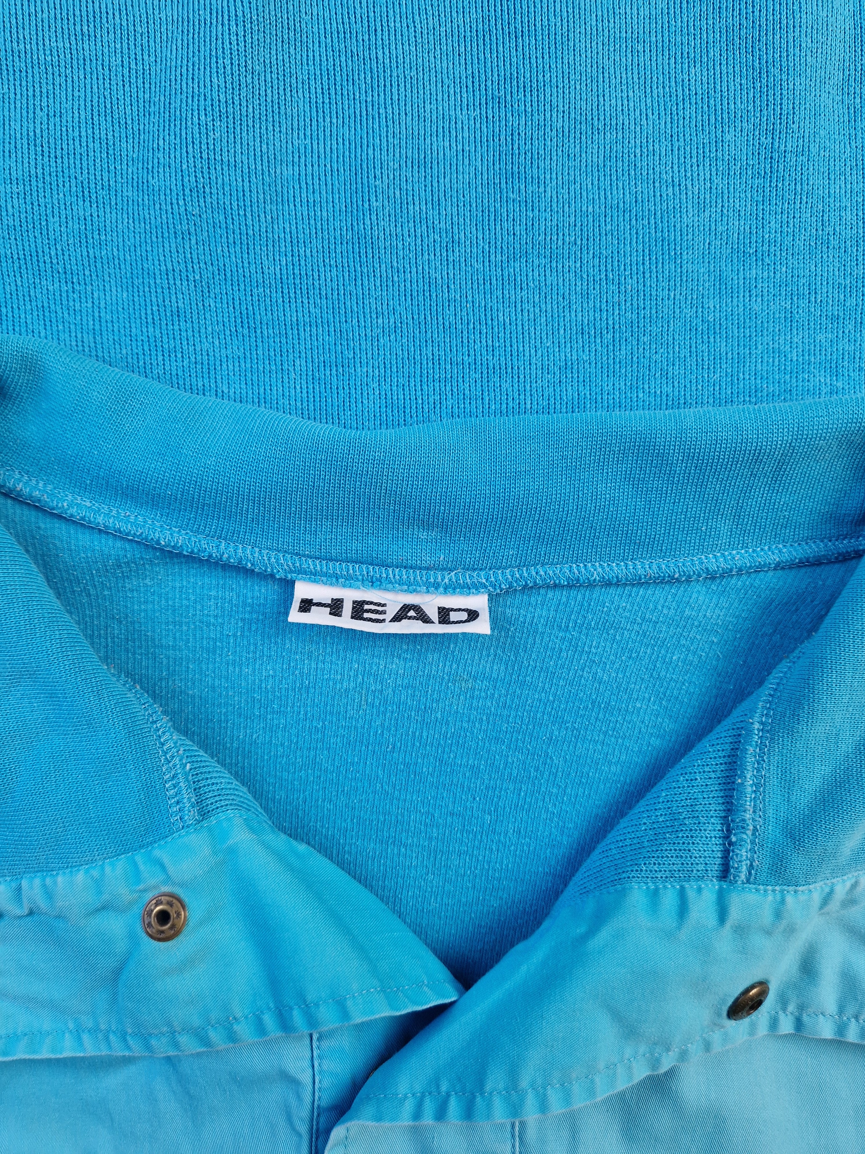 Vintage Head Sweater Halbe Knopfleiste Golf Blau M-L - RareRags