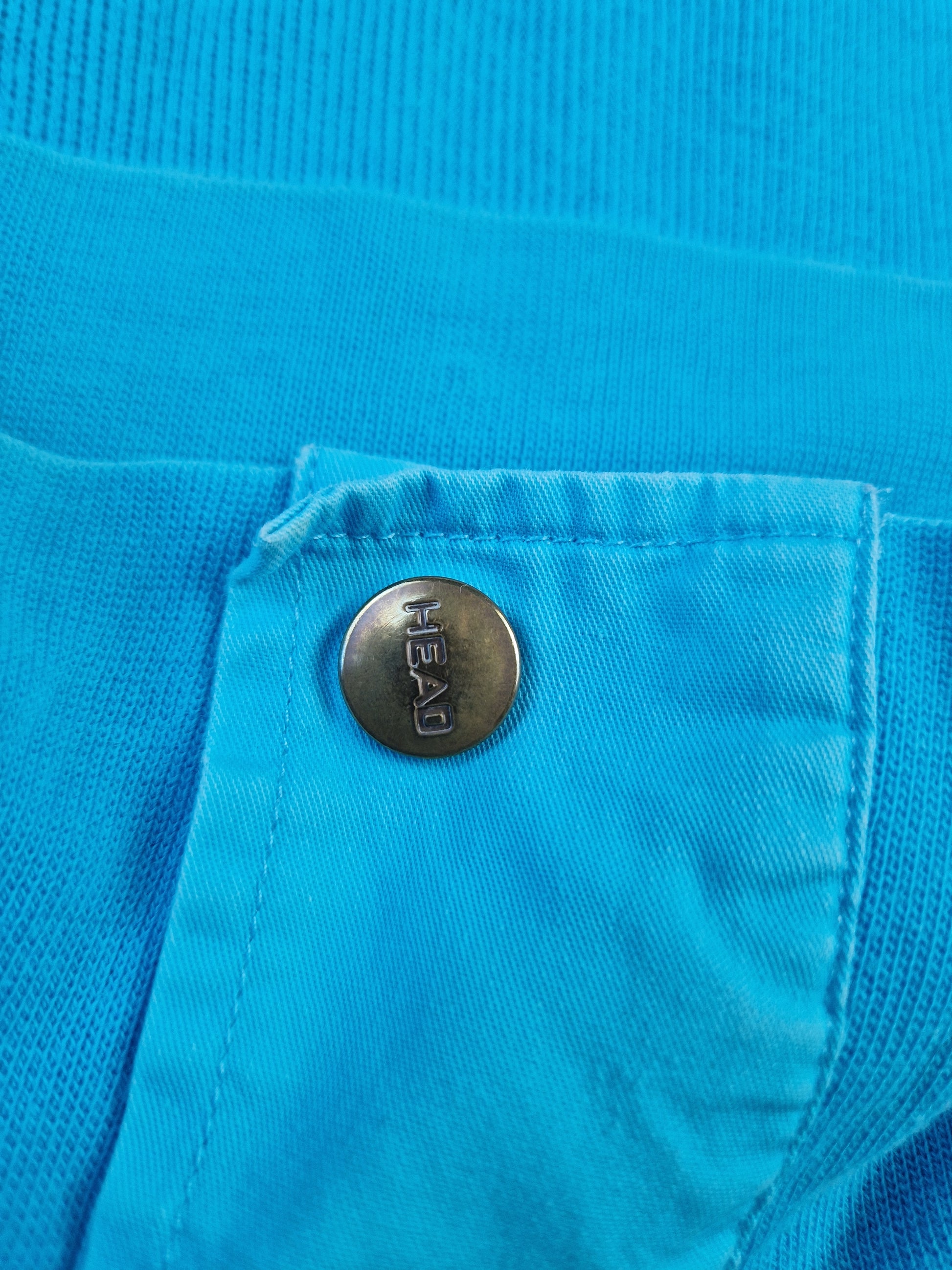 Vintage Head Sweater Halbe Knopfleiste Golf Blau M-L - RareRags