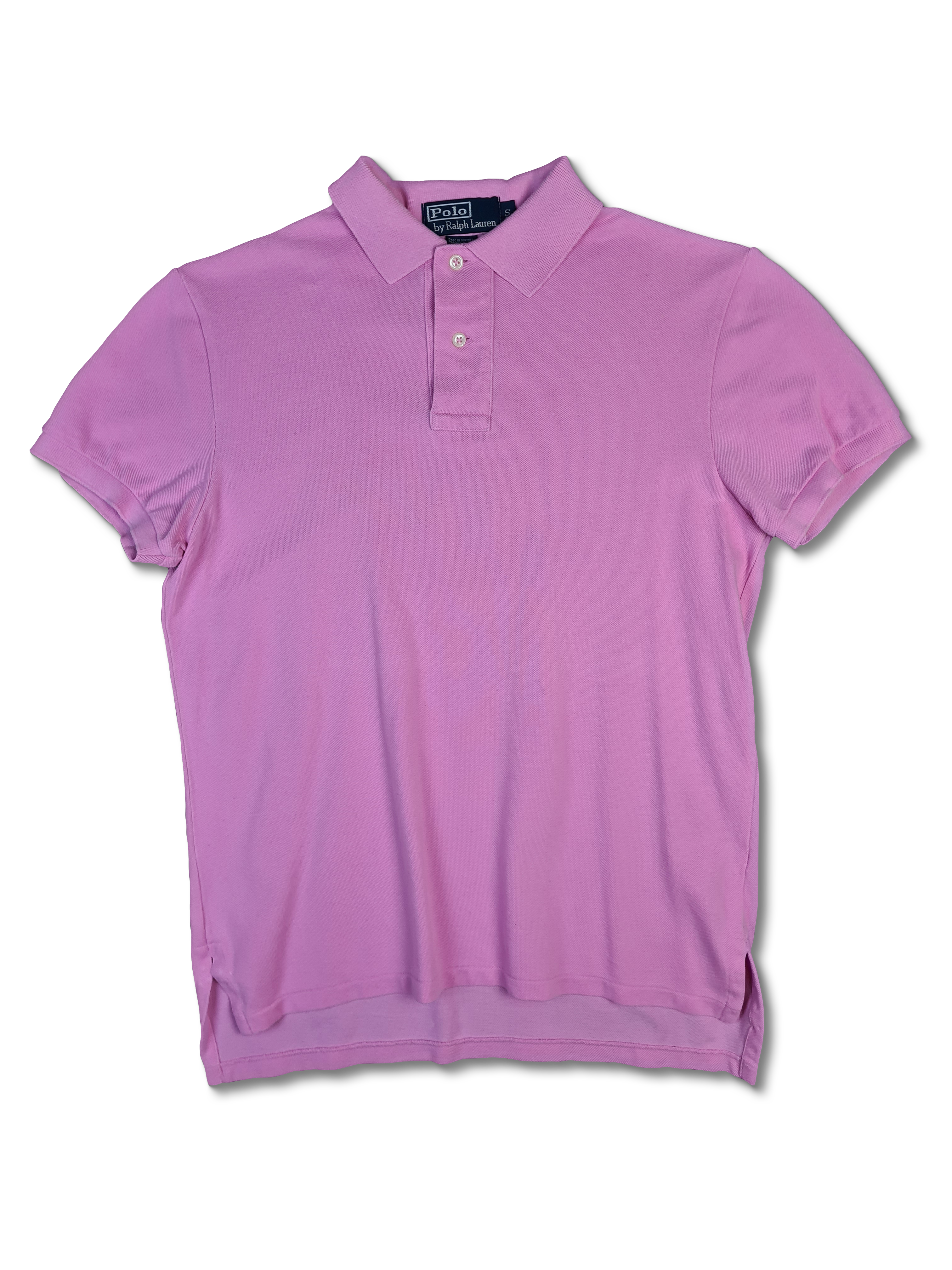 Vintage Ralph Lauren Polo-Shirt Custom Fit Made In USA Basic Rosa S - RareRags
