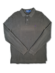Modernes Ralph Lauren Polo-Shirt Langarm Custom Fit Basic Braun XL