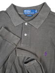 Modernes Ralph Lauren Polo-Shirt Langarm Custom Fit Basic Braun XL