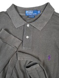 Modernes Ralph Lauren Polo-Shirt Langarm Custom Fit Basic Braun XL