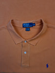 Vintage Ralph Lauren Polo-Shirt Basic Made In USA Orange XXL
