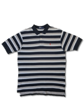 Modernes Ralph Lauren Polo-Shirt Gestreift Schwarz Blau L