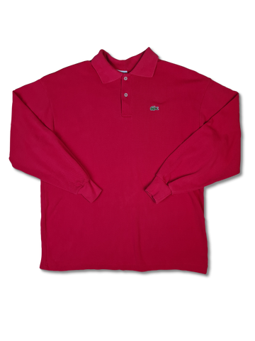 Vintage Lacoste Poloshirt Made In France Basic Rot (6) M-L
