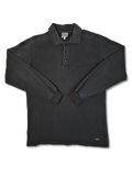 Vintage Versace Poloshirt Langarm Basic Schwarz XL