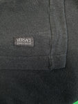 Vintage Versace Poloshirt Langarm Basic Schwarz XL
