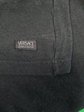 Vintage Versace Poloshirt Langarm Basic Schwarz XL