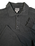 Vintage Versace Poloshirt Langarm Basic Schwarz XL