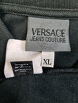 Vintage Versace Poloshirt Langarm Basic Schwarz XL