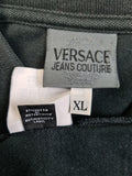 Vintage Versace Poloshirt Langarm Basic Schwarz XL