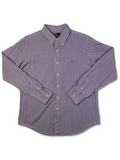 Modernes Ralph Lauren Businesshemd Basic Gestreift Lavendel Lila Weiß XL - RareRags