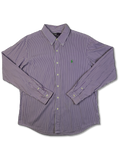 Modernes Ralph Lauren Businesshemd Basic Gestreift Lavendel Lila Weiß XL