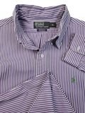 Modernes Ralph Lauren Businesshemd Basic Gestreift Lavendel Lila Weiß XL - RareRags