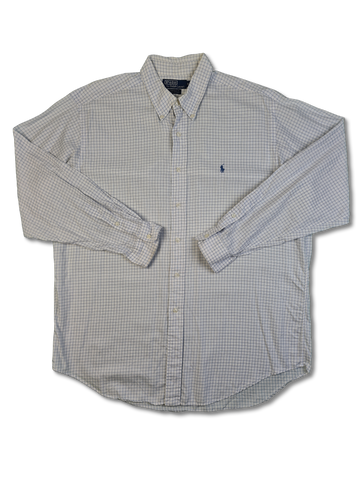 Modernes Ralph Lauren Businesshemd Yarmouth Basic Kariert Weiß (16 1/2) XL