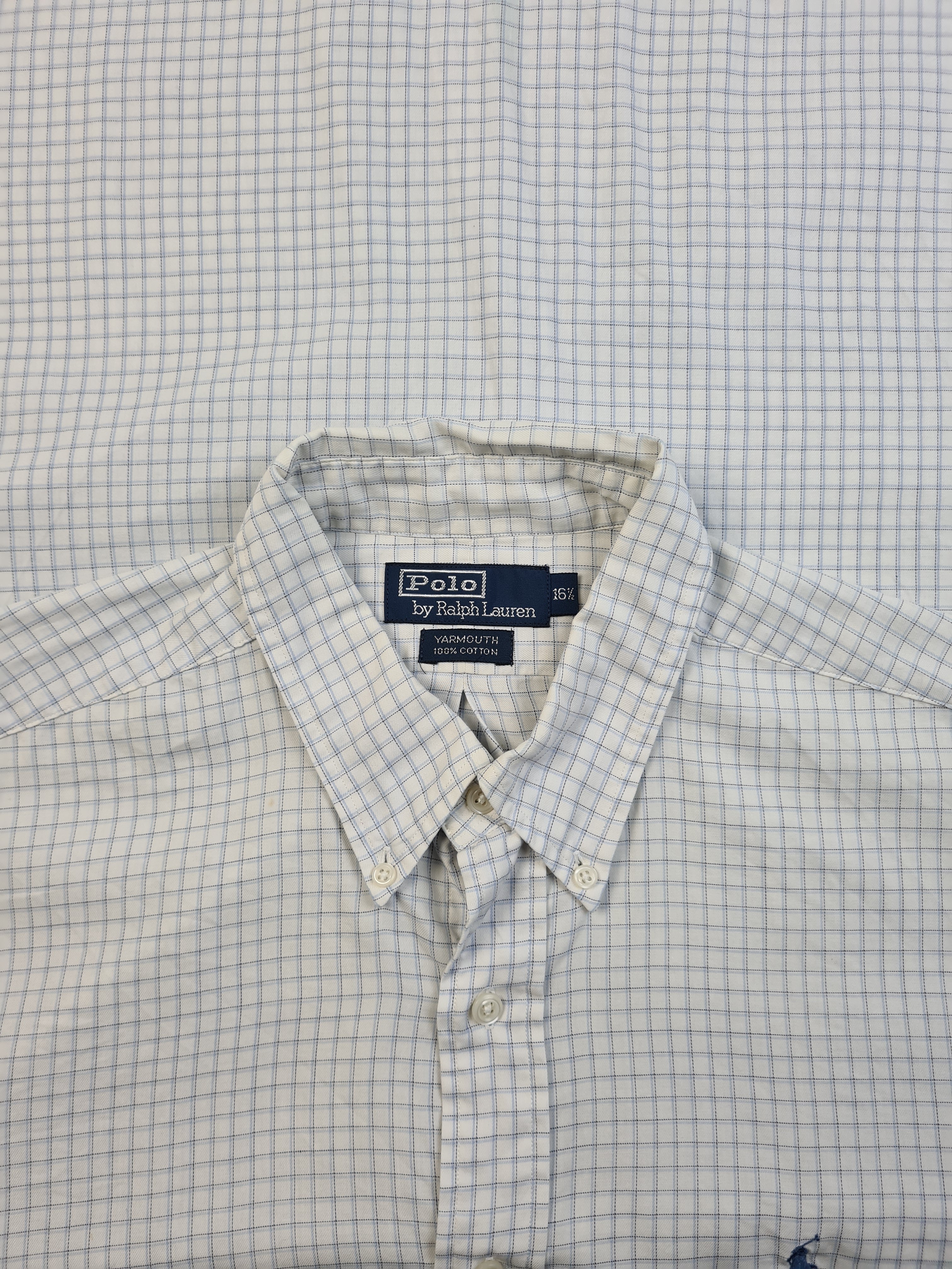 Modernes Ralph Lauren Businesshemd Yarmouth Basic Kariert Weiß (16 1/2) XL - RareRags
