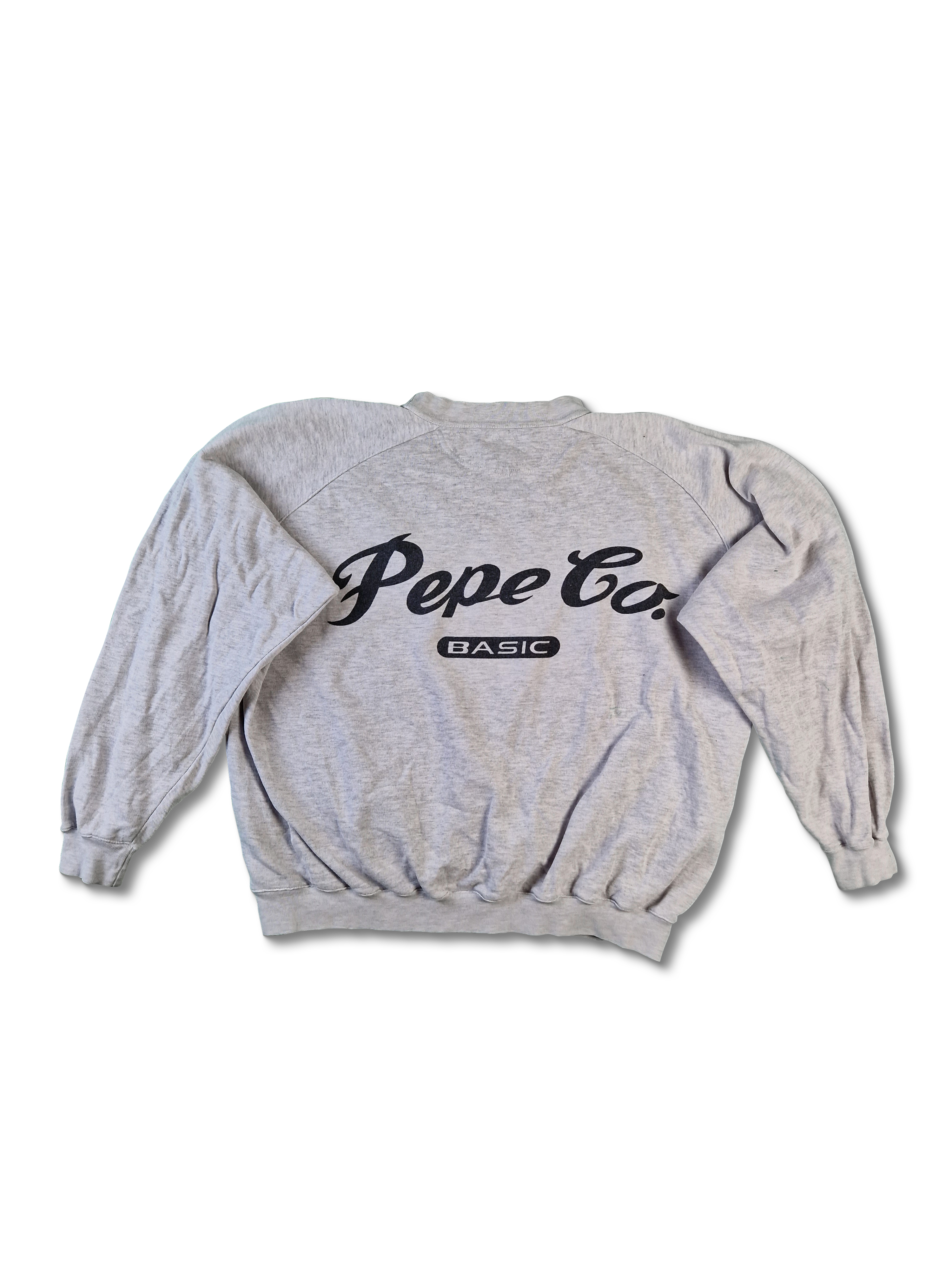 Vintage Pepe Co. Sweater Boxy Fit Print 80s Grau S - RareRags