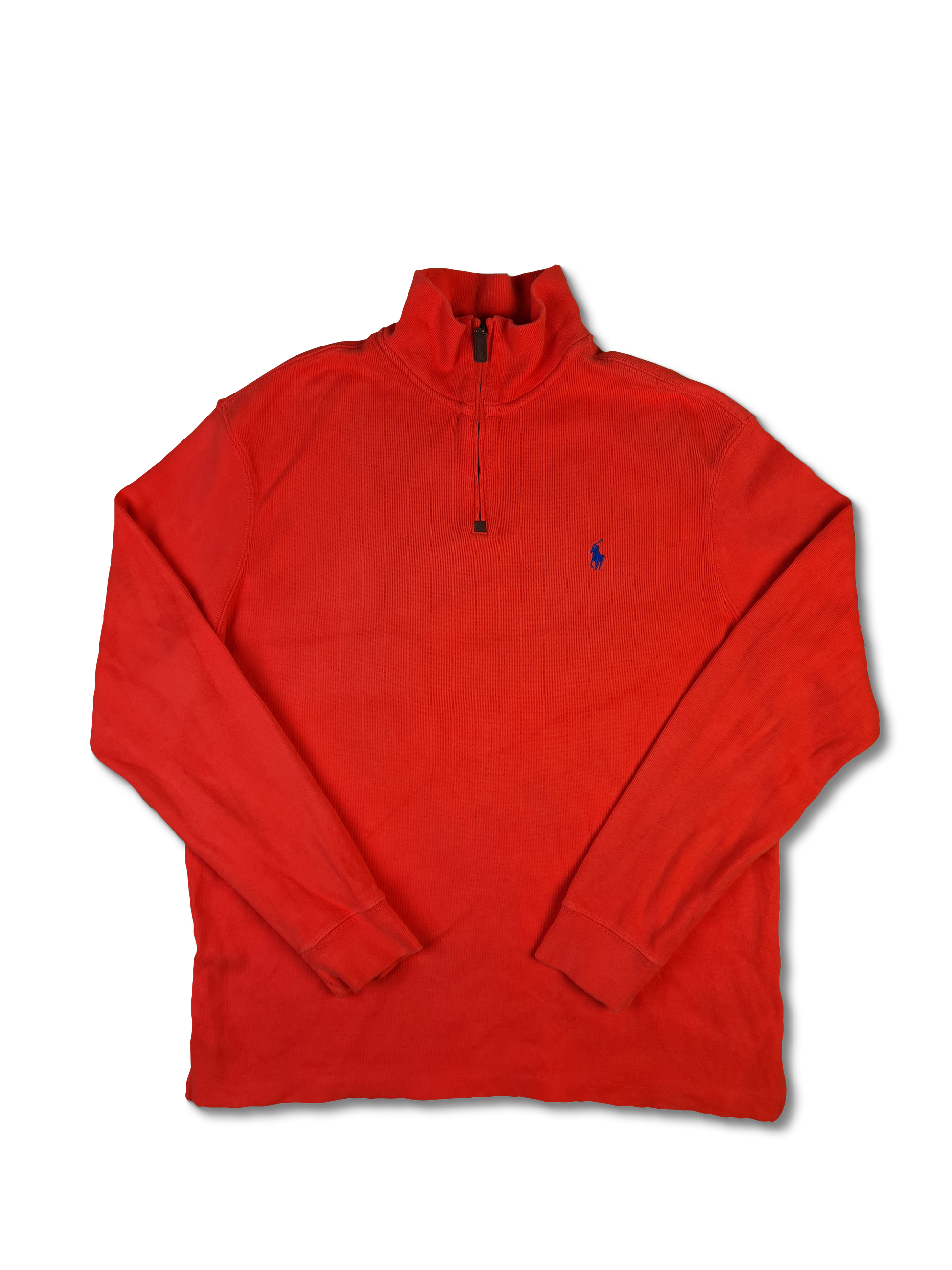 Moderne Ralph Lauren Strickjacke Quarter Zip Orange L - RareRags