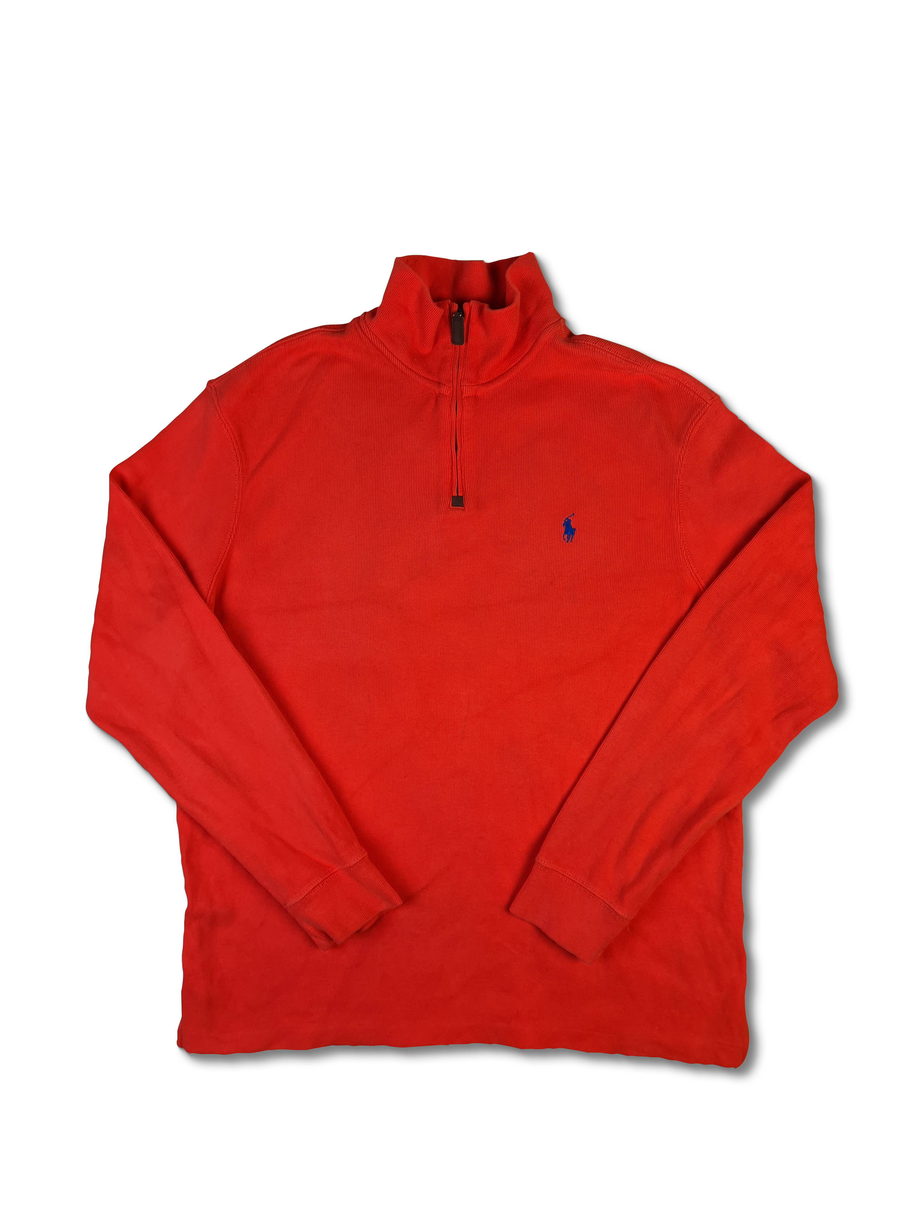 Moderne Ralph Lauren Strickjacke Quarter Zip Orange L - RareRags