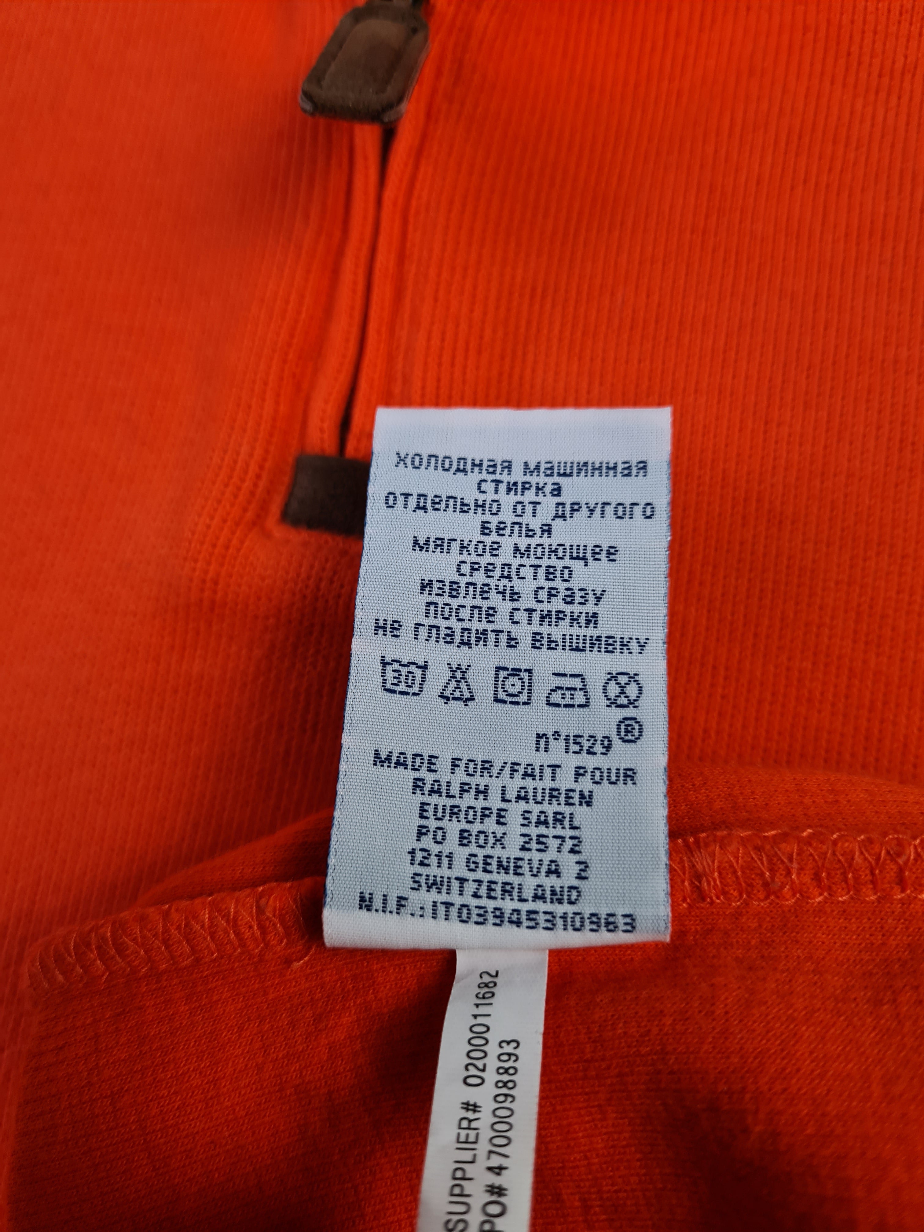 Moderne Ralph Lauren Strickjacke Quarter Zip Orange L - RareRags