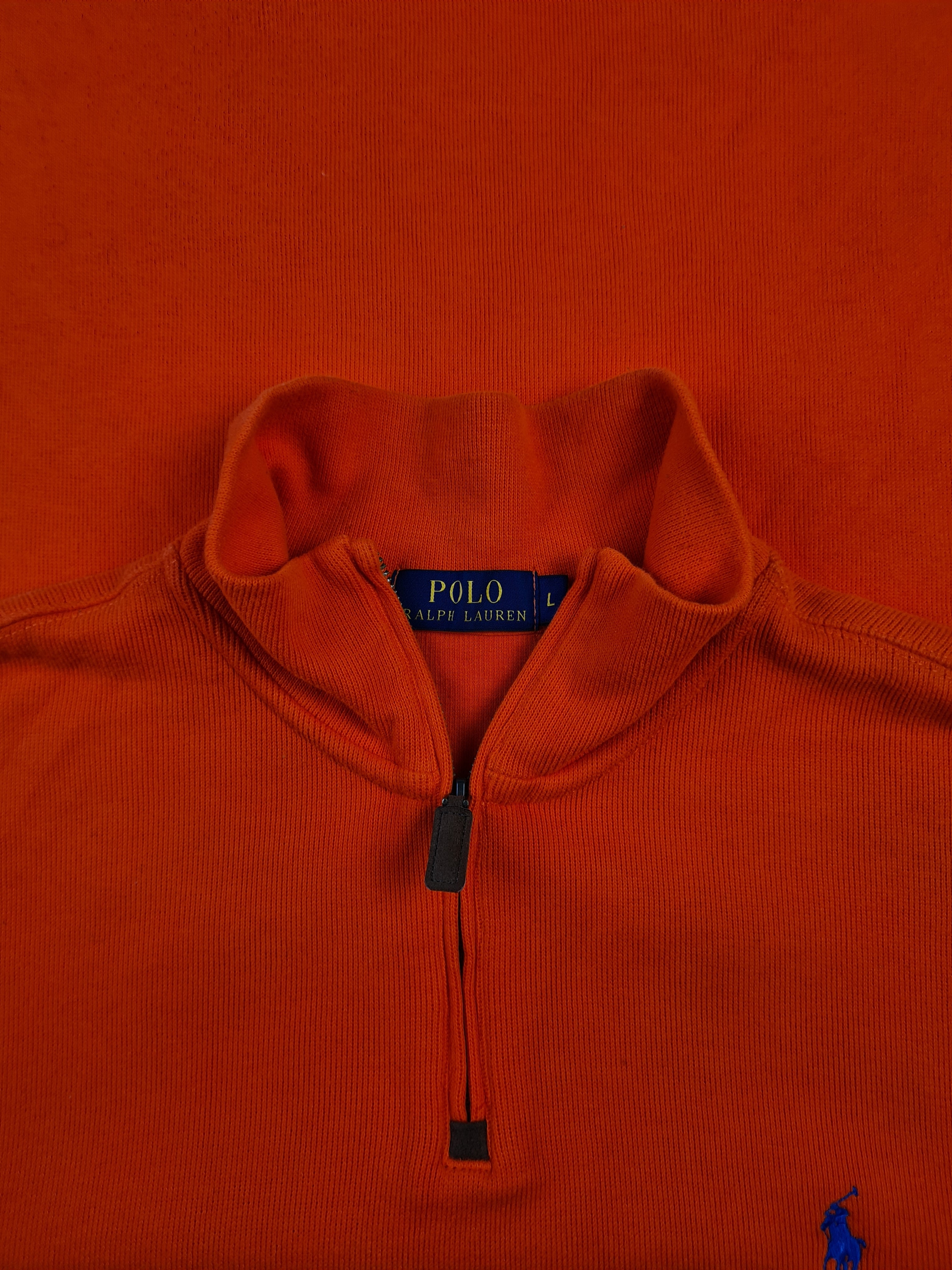 Moderne Ralph Lauren Strickjacke Quarter Zip Orange L - RareRags