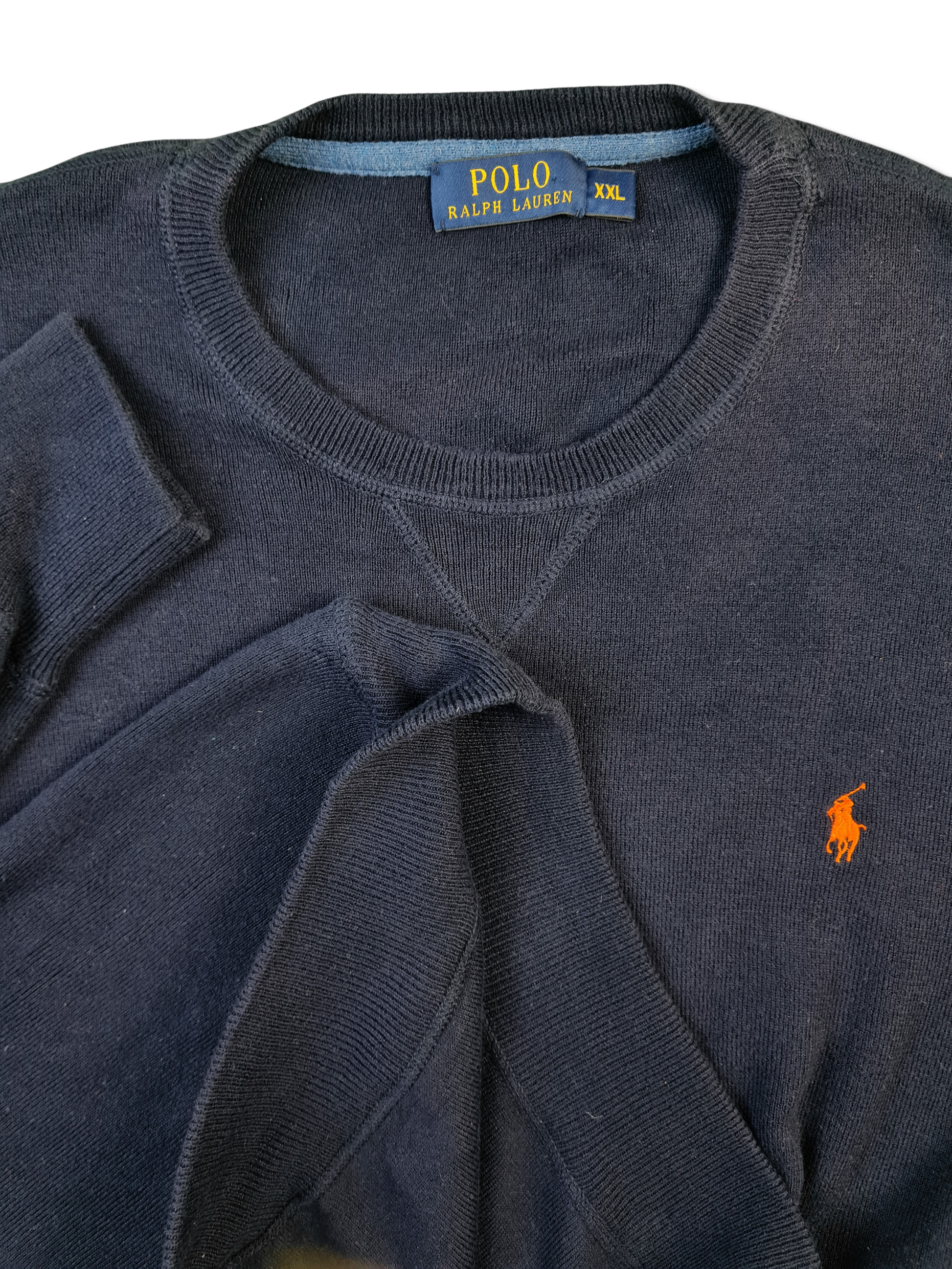 Moderner Ralph Lauren Strickpulli Basic Marine XXL - RareRags