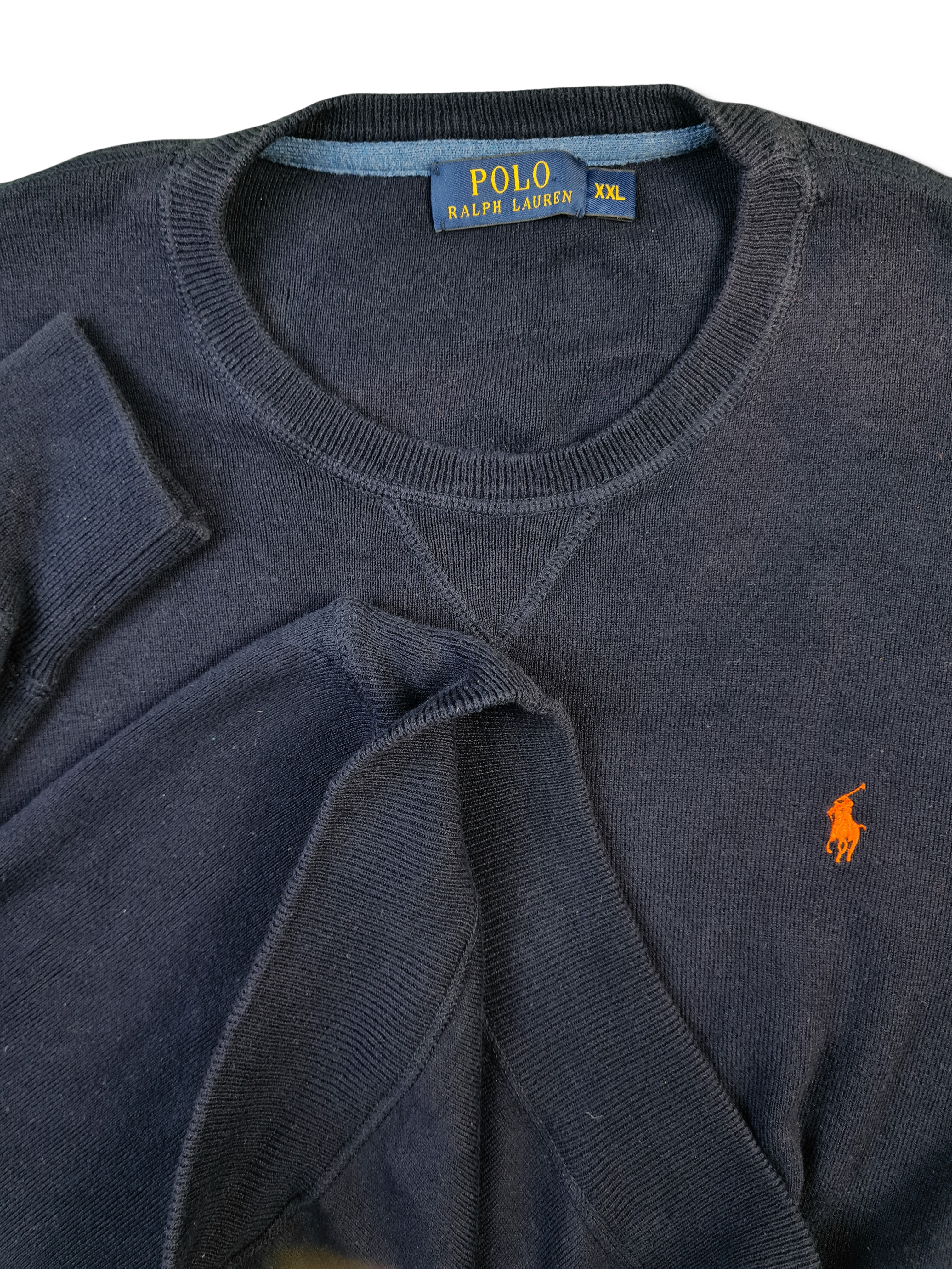 Moderner Ralph Lauren Strickpulli Basic Marine XXL - RareRags
