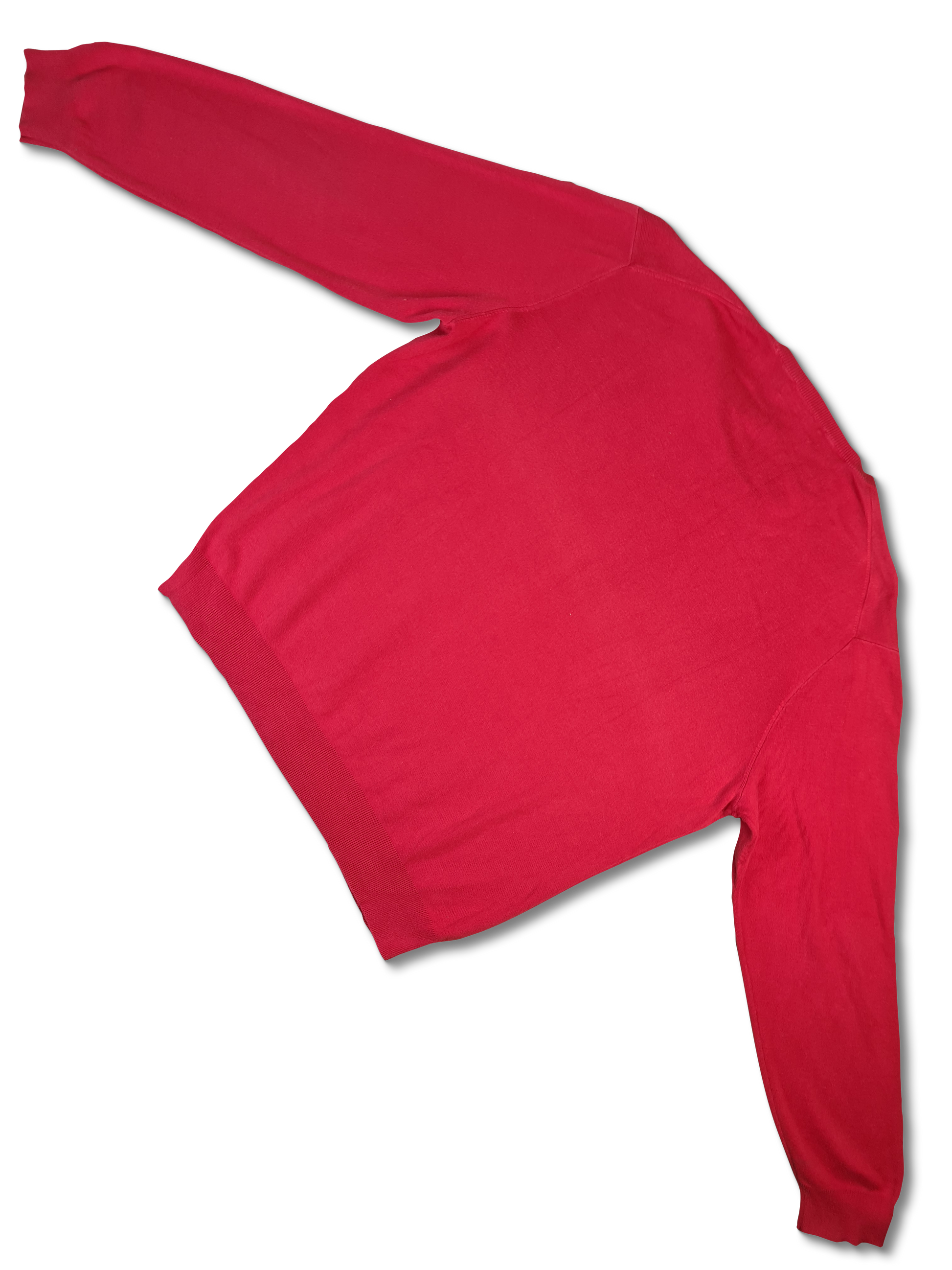Moderner Ralph Lauren Pullover Pima Cotton V-Ausschnitt Rot XXL - RareRags