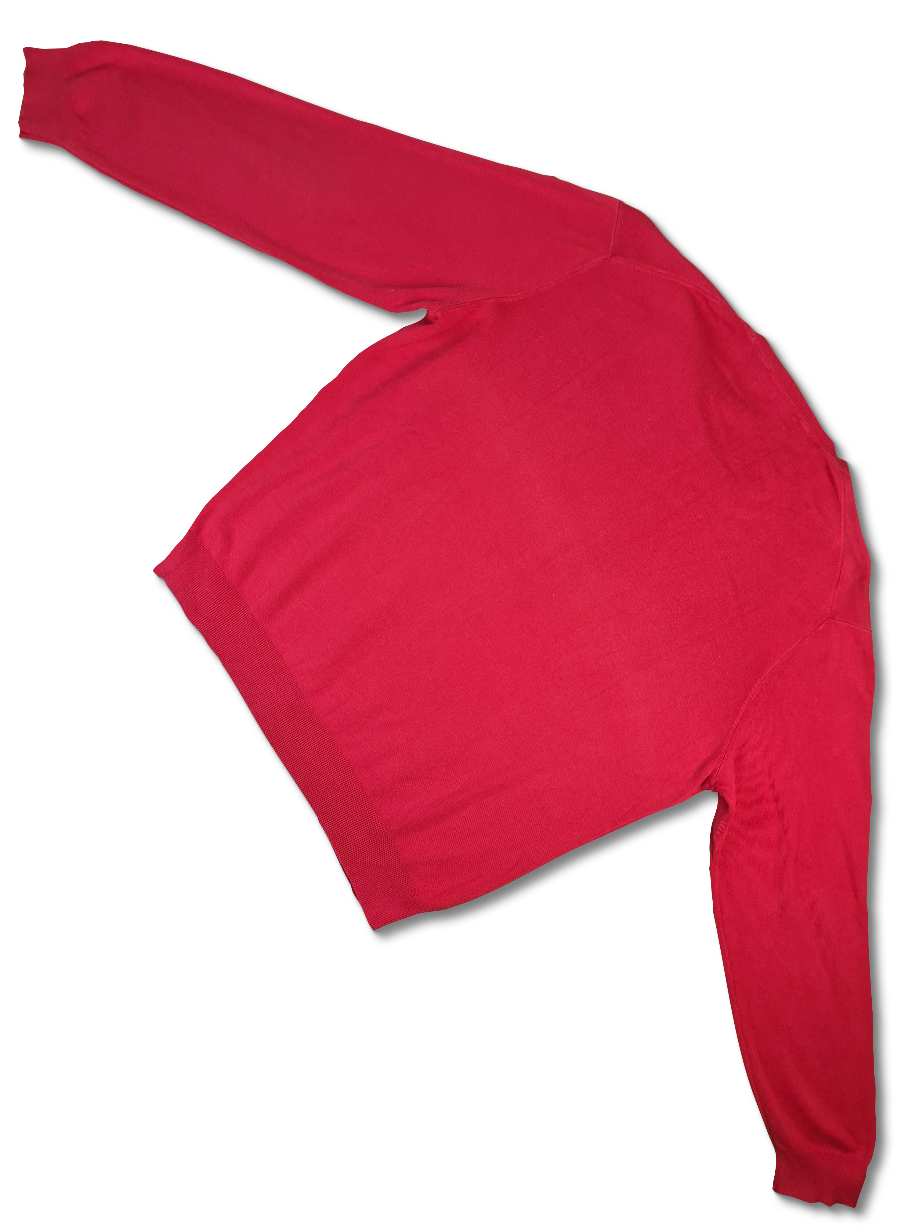 Moderner Ralph Lauren Pullover Pima Cotton V-Ausschnitt Rot XXL - RareRags