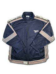 Vintage Reebok Sportjacke Basic Navy Grau (2) XL-XXL - RareRags