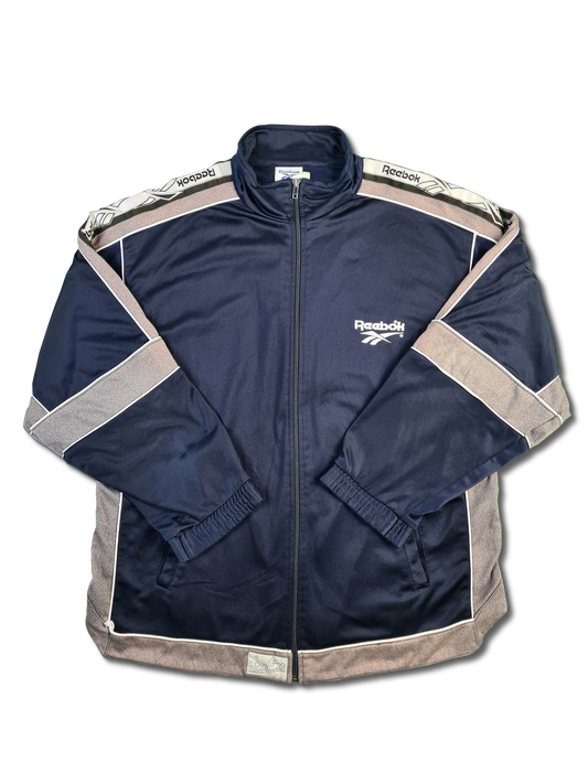 Vintage Reebok Sportjacke Basic Navy Grau (2) XL-XXL