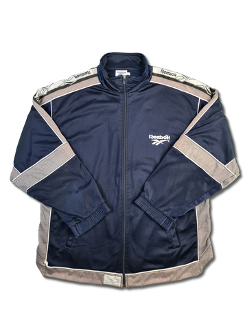 Vintage Reebok Sportjacke Basic Navy Grau (2) XL-XXL