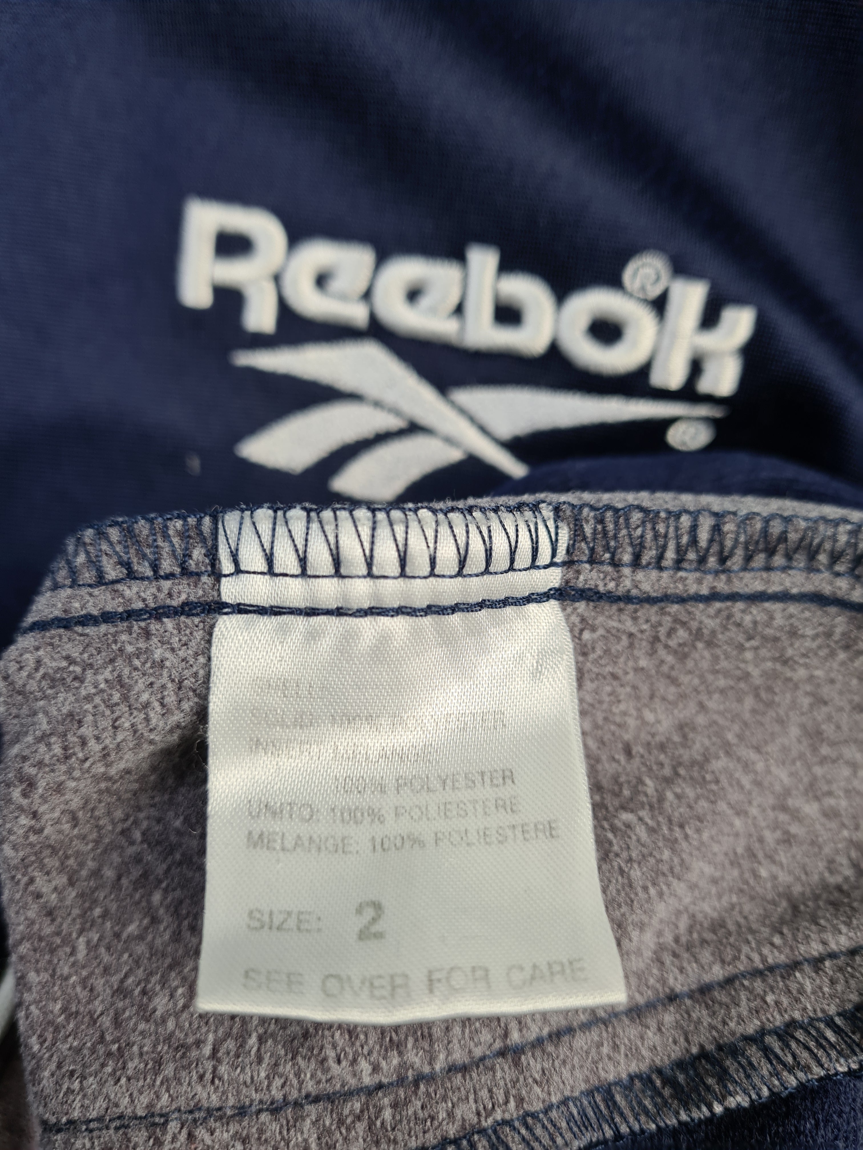 Vintage Reebok Sportjacke Basic Navy Grau (2) XL-XXL - RareRags