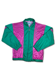 Vintage Diadora Sportjacke 80s Made In Italy Grün Rosa (I50) XL