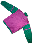 Vintage Diadora Sportjacke 80s Made In Italy Grün Rosa (I50) XL