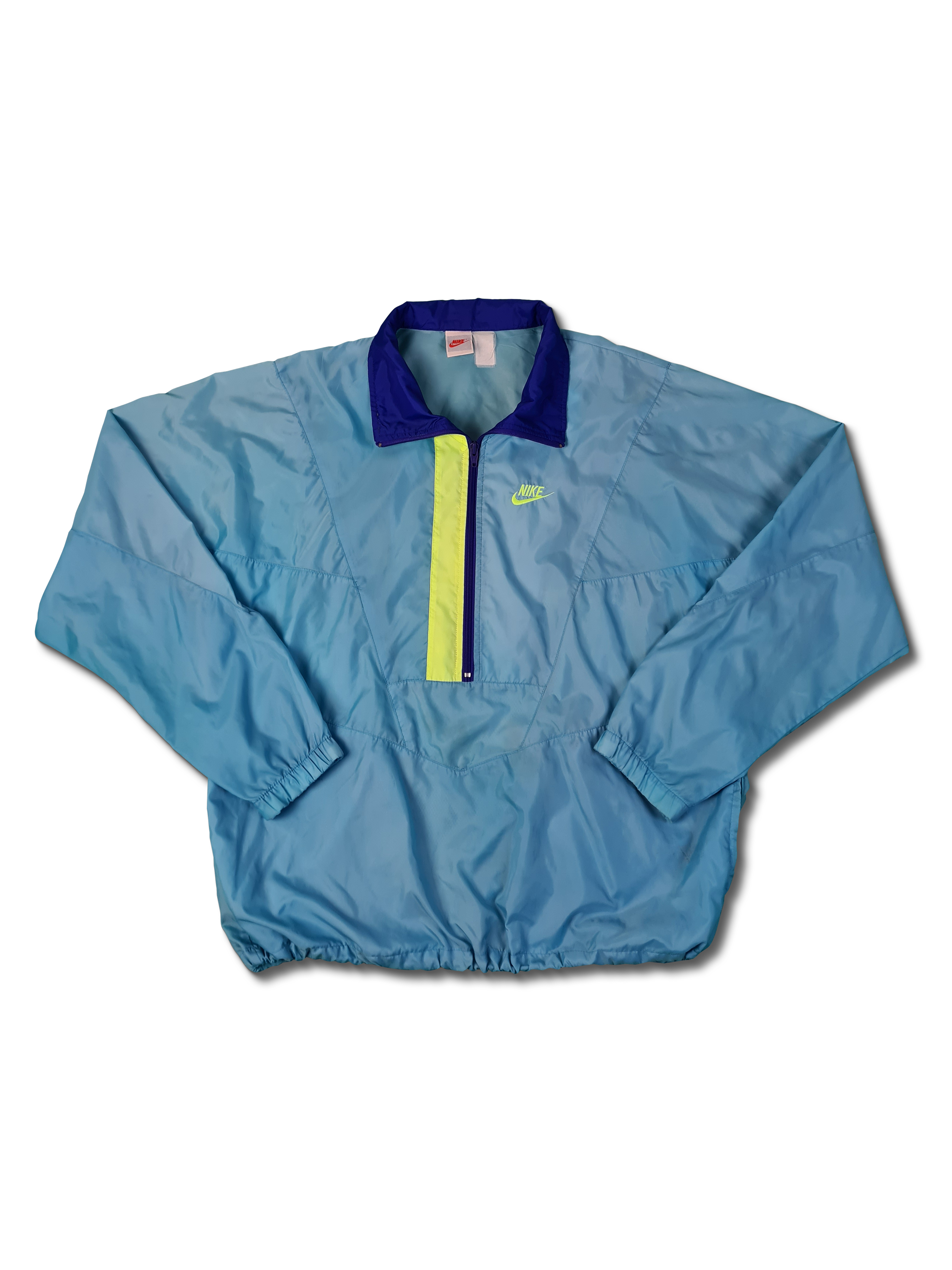 Vintage Nike Windbreaker Halfzip Hellblau L - RareRags