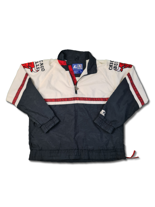 Vintage Starter Sportjacke Chicago Bulls NBA Basketball Weiß Rot XL
