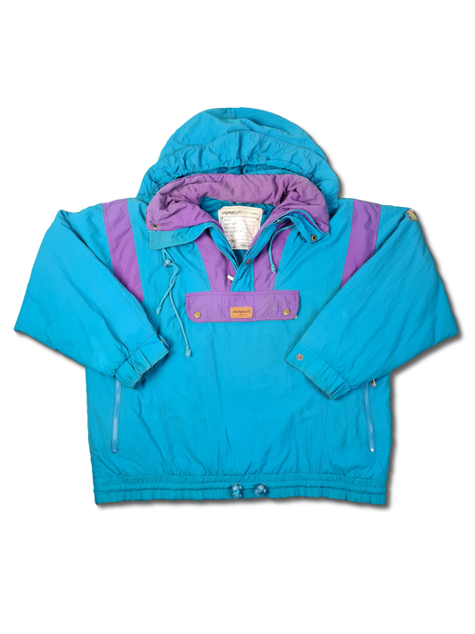 Vintage Olympia Sportswear Windbreaker Comfort 2000 Liner System Türkis Lila L
