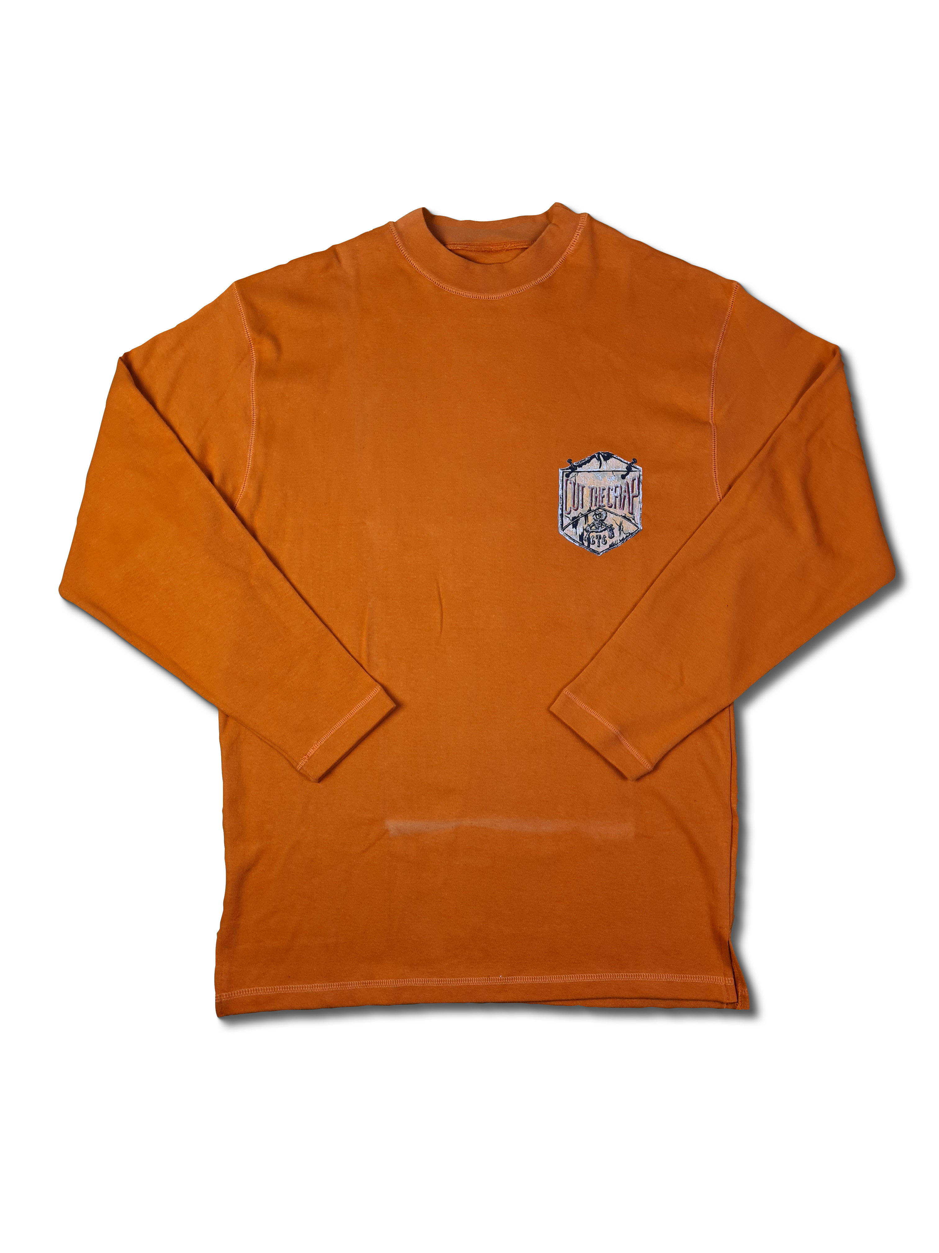 Y2K Cut The Crap Sweater Deadstock Power Of Wisdom Skater Orange L - RareRags
