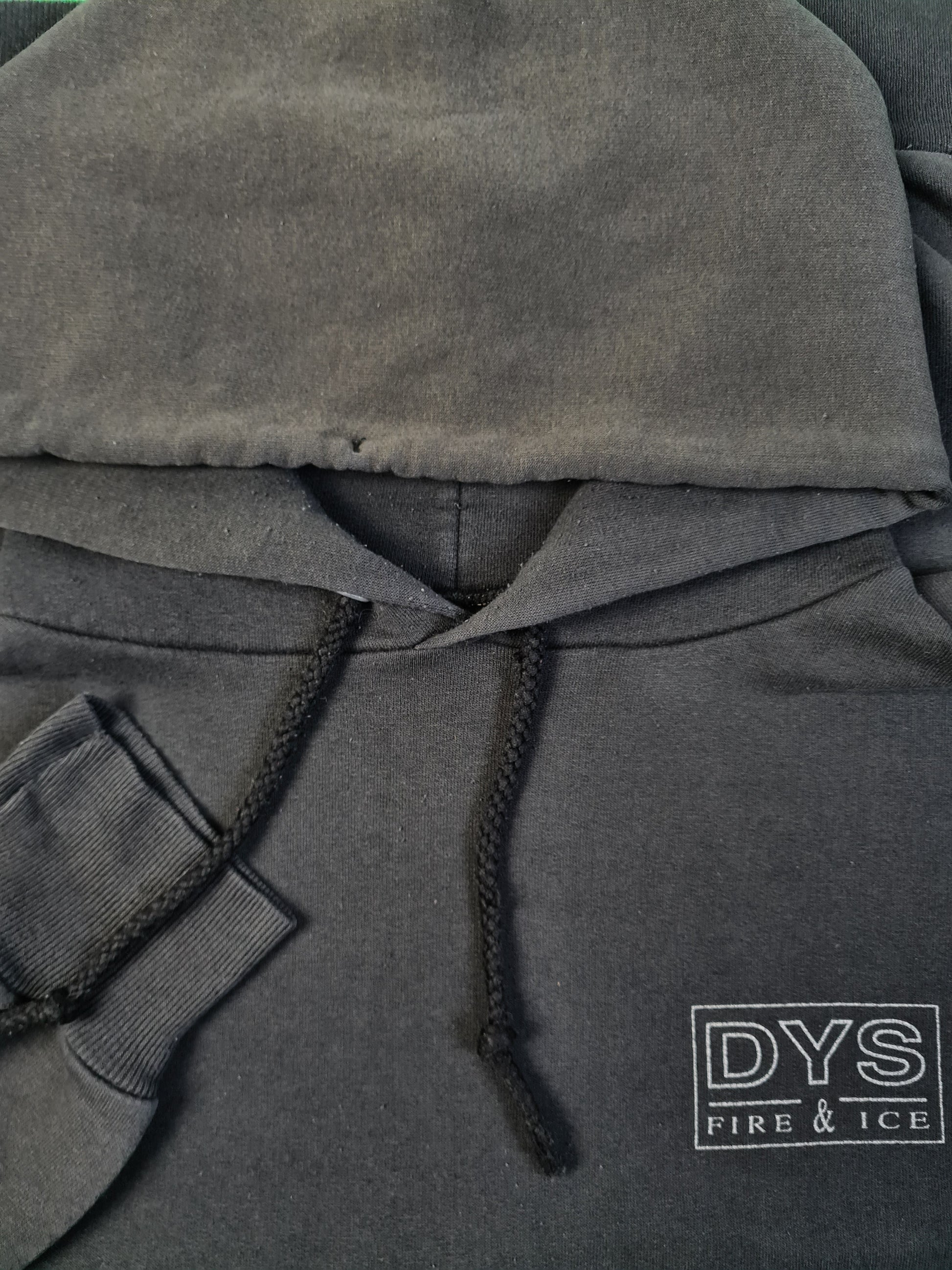 Vintage Hanes Hoodie 1993 DYS Fire & Ice "Brotherhood True 'till death Boston" Faded Schwarz XL - RareRags