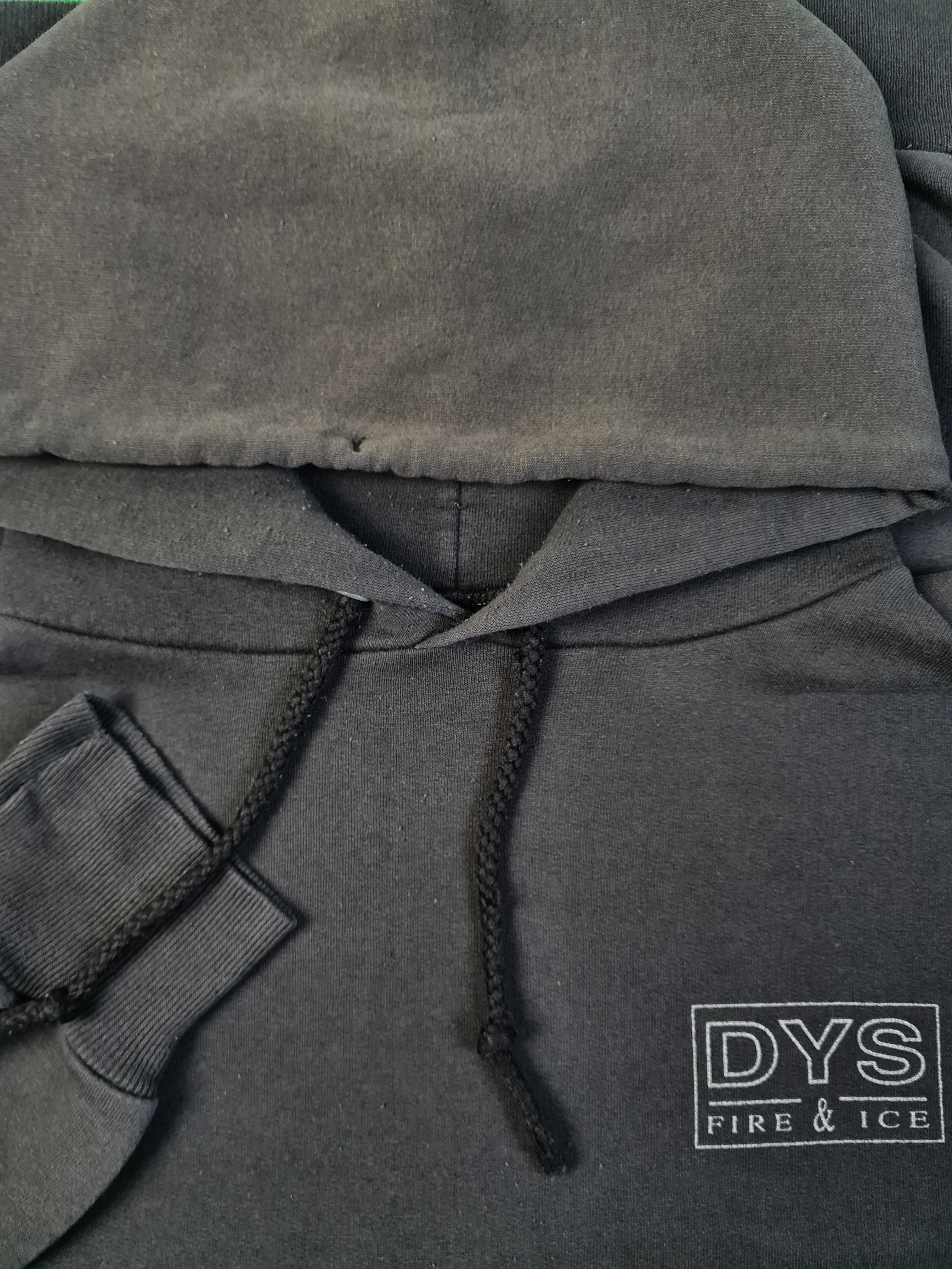 Vintage Hanes Hoodie 1993 DYS Fire & Ice "Brotherhood True 'till death Boston" Faded Schwarz XL - RareRags