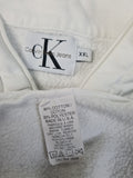 Vintage Calvin Klein Pullover 80s Halfzip Made In USA Weiß XXL
