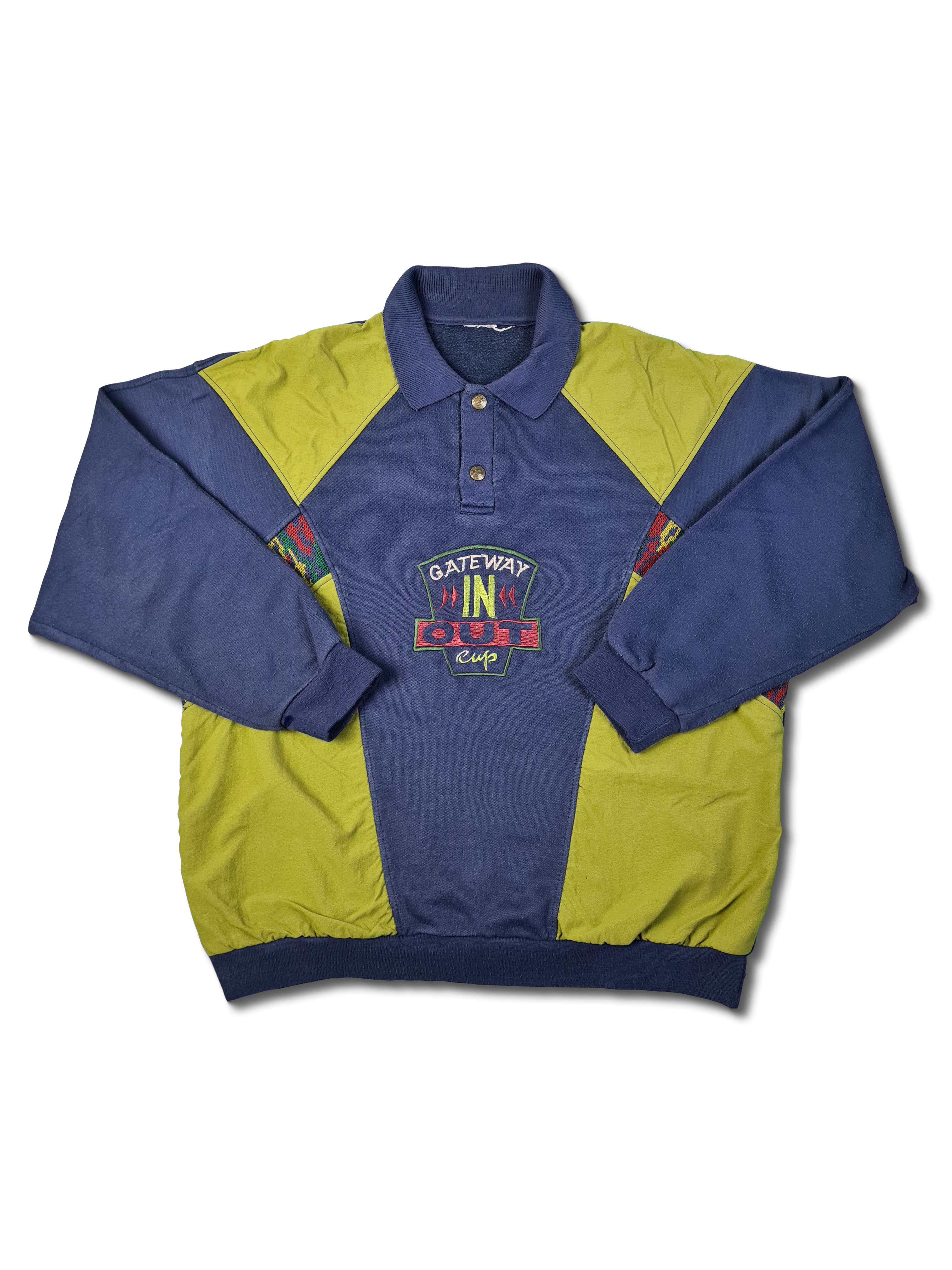 Vintage Gateway Sweater Polokragen Dunkelblau M-L - RareRags
