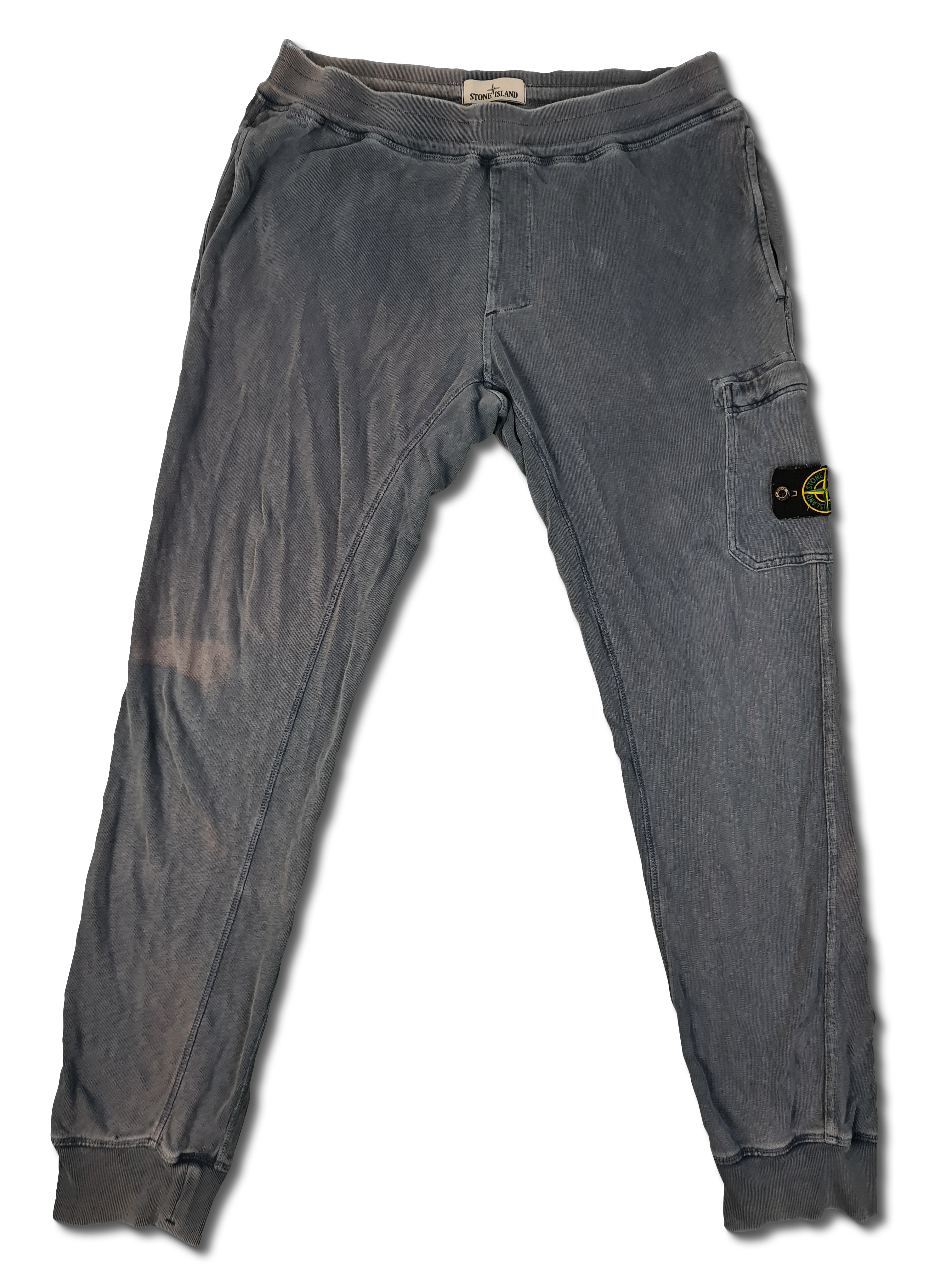 Moderne Stone Island Jogginghose Used Look Verwaschenes Blau L - RareRags