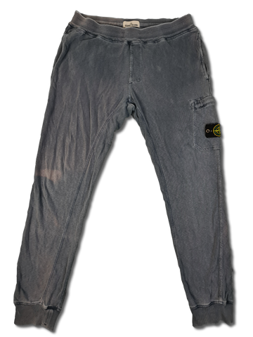 Moderne Stone Island Jogginghose Used Look Verwaschenes Blau L