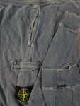 Moderne Stone Island Jogginghose Used Look Verwaschenes Blau L