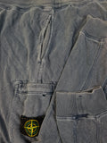 Moderne Stone Island Jogginghose Used Look Verwaschenes Blau L